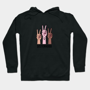 Sisterhood, female hands with peace sign Hoodie